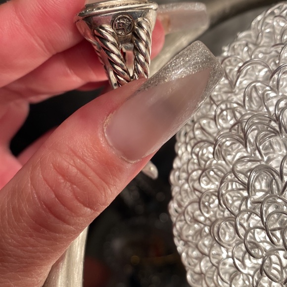 Authentic -David Yurman Albion  ring with Rose Quartz and diamonds - Picture 2 of 6